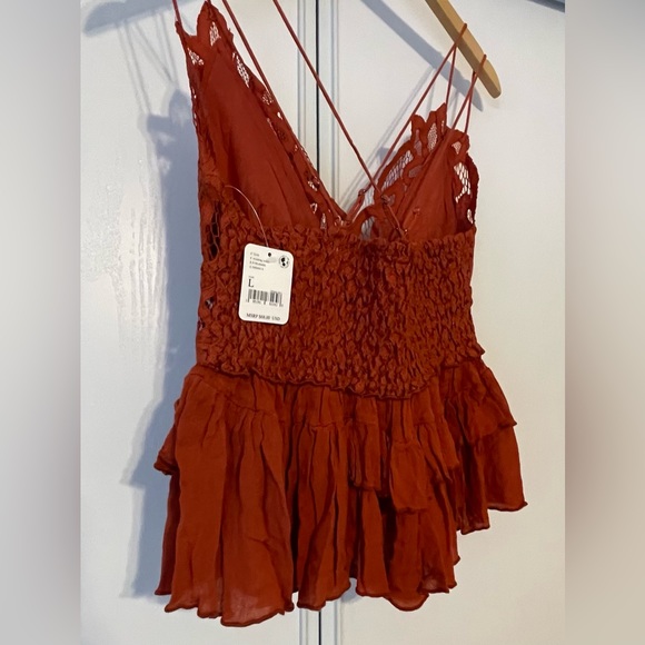 NWT Free People Adella lace cami Sz L🧡 - Picture 6 of 15